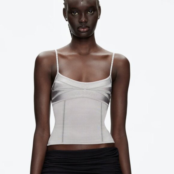 Brand New Tank Air Treasure Top, Silver, Size Small - Picture 1 of 3